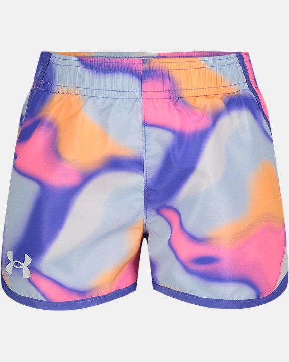 Girls' Pre-School UA Fly-By Ombre Blobs Shorts, Blue, pdpMainDesktop image number 0